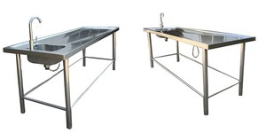 Tavolo per Autopsia in Acciaio Inossidabile per Esami Post Mortem, Dissezione e Imbalsamazione per Obitori e Diagnosi - Product Image 3