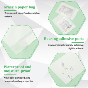 Venda quente 100% Biodegradável Saco De Presente De Papel De Vidro Logotipo Personalizado Embalagem De Luxo Roupa Interior Auto Selagem Saco - Product Image 5