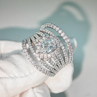 Bague Goutte d'Eau en Moissanite Effet Diamant, Coupe Poire, Couleur D, Pureté VVS, Argent Sterling 925, Certifiée GRA, Style Hip Hop, pour Femme et Homme, Idéal Cadeau