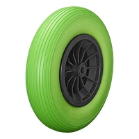 Roue pleine en mousse PU 16*400-8 anti-crevaison de 397 mm avec moyeu central et roulement à billes, jante en plastique, vente en gros, nouveauté