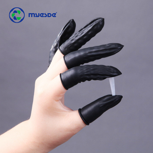 Hoge Kwaliteit Wegwerp Zwart Antistatische Latex Vingercondoom - Product Image 2
