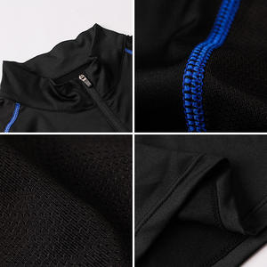 男式XL轻质高弹性快干长袖健身紧身衣欧式半拉链领运动跑步运动服 - Product Image 2