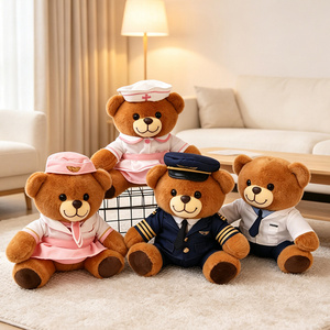Set <span class=keywords><strong>de</strong></span> Osos <span class=keywords><strong>de</strong></span> Peluche <span class=keywords><strong>de</strong></span> 22CM, Personajes <span class=keywords><strong>de</strong></span> Profesiones: Enfermera, Doctor, <span class=keywords><strong>Detective</strong></span>, Muñecos <span class=keywords><strong>de</strong></span> Peluche para Decoración del Hogar, Regalos Promocionales - Product Image 1