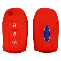 Coque de clé télécommande 3 boutons en silicone moulé avec précision, multicolore, résistante aux rayures, pour Ford Focus Everest Escort