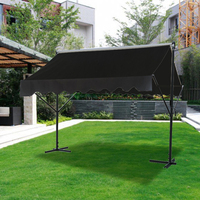 Auvent double coulissant pliable pour balcon, tente autoportante à double protection solaire pour extérieur