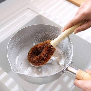 Cepillo de limpieza de palma de coco natural con mango largo, cepillo quitamanchas no grasoso, cepillo para lavar platos, cepillo para limpiar ollas y cuencos - Product Image 5