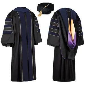 custom phd graduation gowns academic robe with cap hood stole tam