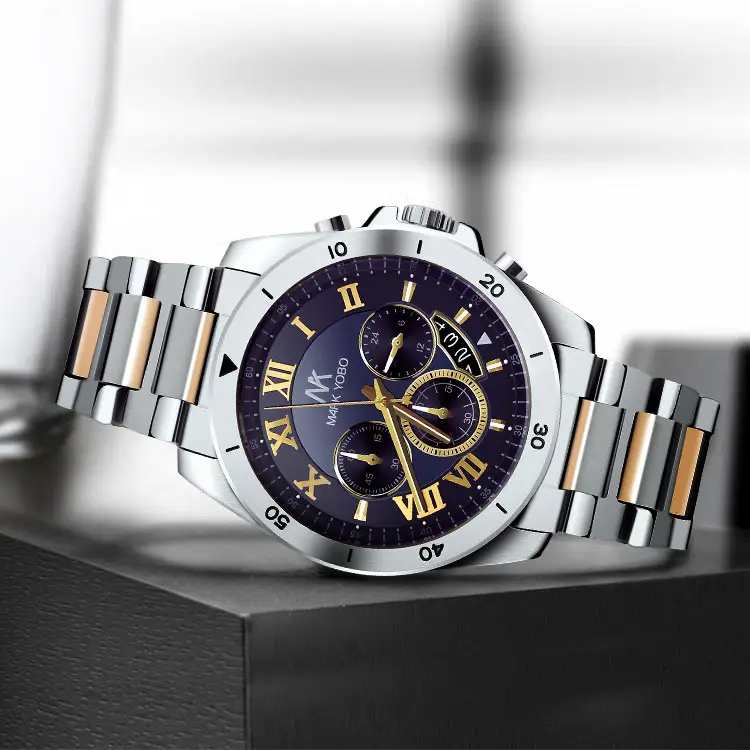 China Factory High End Stainless Steel Water Resistant Watches Men Quartz Chronograph Wrist watch
