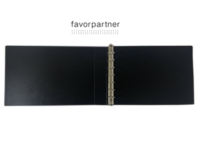 Tùy Chỉnh Đen Cứng Nhắc Nhựa Menu Bìa Công Thức Bìa Tài Liệu Chủ 7 Vòng Binder - Product Image 3