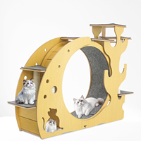 Roue d'exercice pour chat Roues de chat de 37 pouces pour intérieur 4 en 1 Tapis de tour d'arbre pour chats adapté à la roue de course silencieuse