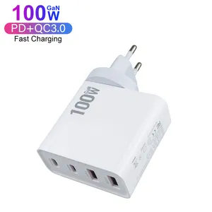 Pengisi Daya USB C 100W PD Adaptor Daya Tipe C USB dengan Pengisi Daya Cepat GaN Tech untuk Laptop MacBook iPad iPhone 13 14 Pro Max