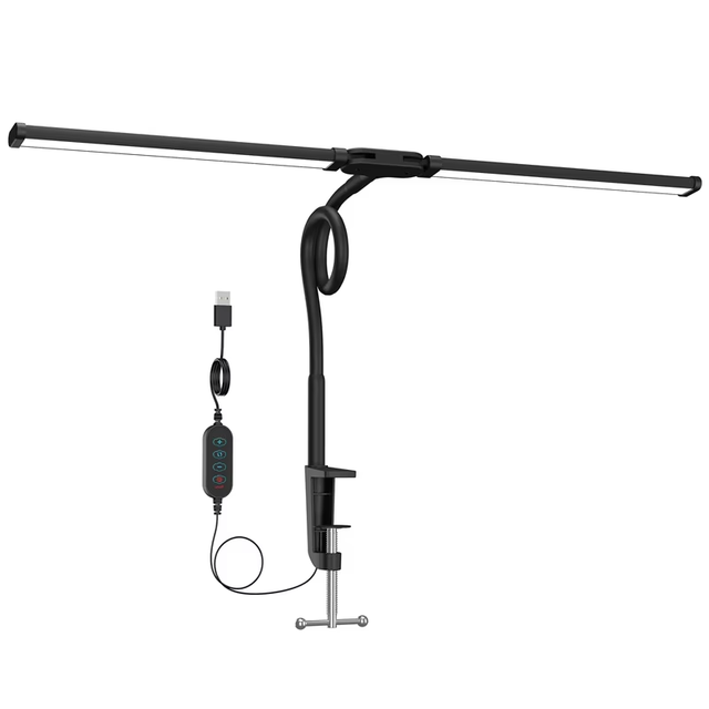 Modern Aluminum Gooseneck LED Desk Lamp Flexible Clip Touch Control AC Power Eco-Friendly Eye-Caring Dimmable Metal Simple Study