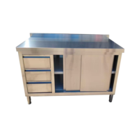 Armoire en acier inoxydable de qualité commerciale avec trois tiroirs pour l'organisation et la préparation des aliments dans les cuisines professionnelles