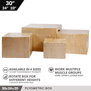 Cajas Pliométricas de Madera 3 en 1 para Entrenamiento de Salto, Resistentes, Antideslizantes, para Gimnasio en Casa - Product Image 4