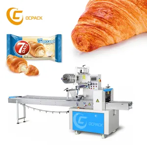 Flow Pack Kissen Burger Croissant Brot verpackungs maschine