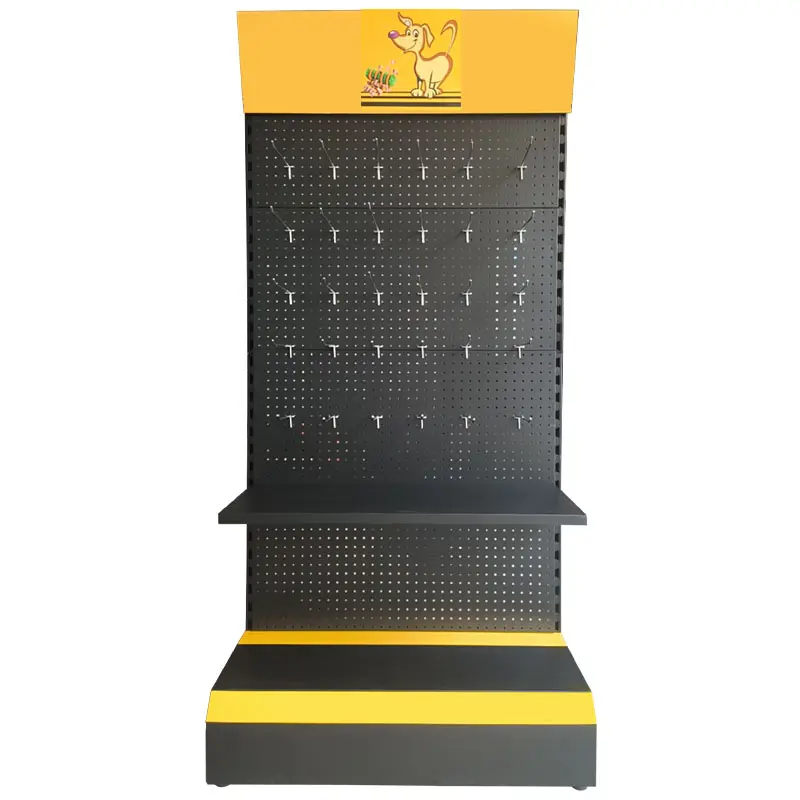 Store Pet Hair Remover Cleaning Grooming Products Pegboard Display Rack Pet Food Supplies Display Stand