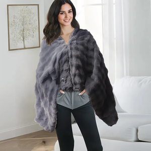 Poncho chauffant <span class=keywords><strong>électrique</strong></span> USB en gros, confortable et portable, avec 3 niveaux de chauffage réglables, contrôle tactile et protection contre la surchauffe, pour la maison - Product Image 2
