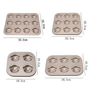 Monkey Cake Mold 12 Cavity Non Stick Oven Safe Baking Pan For Home Use Cake Tools - Product Image 2