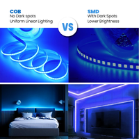 Bandes lumineuses LED COB RGBW RGBCCT, éclairage LED à haute densité, dimmable, flexible, ruban lumineux LED FCOB RGB CCT