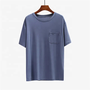 JL0705A di alta qualità T-Shirt di bambù di cotone personalizzato T-Shirt stampa di grandi dimensioni in fibra di bambù T-Shirt <span class=keywords><strong>con</strong></span> tasca - Product Image 2