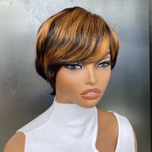 วิกผมสั้นตรงแบบพิกซี่คัท  ไม่มีหน้าม้า  ไม่ต้องใช้กาวติด  ขายส่ง - Product Image 2