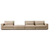 Ensemble de canapés en cuir en forme de L de luxe, canapé modulaire pour appartement, coussin moelleux, cadre en bois, meubles de bureau faits à la main