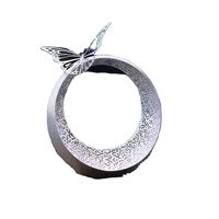 Escultura de Anillo de Ángel de Acero Inoxidable Pulido a Espejo Grande, Moderna Fuente de Agua para Exteriores, Estatua de Arte Paisajístico Personalizada con Fundición