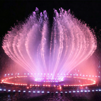 Nouvelle Fontaine Musicale d'Extérieur 2026 en Acier Inoxydable, Design Moderne, Lumières RGB Dansantes, Installation Facile pour Jardin et Cour Arrière