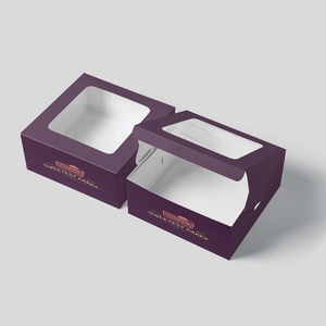 High-End Personalized <strong>Clear</strong> <strong>Cake</strong> Packaging <strong>Box</strong> with Window Custom Takeaway Bakery Food Paper Boxes - Product Image 3