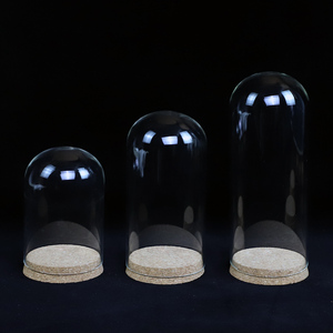 قبة زجاجية للطعام شفافة للزينة ذات نوعية جيدة مع قاعدة خشبية - Product Image 1