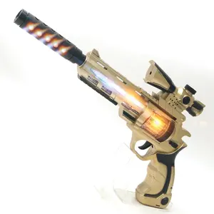 아이 전기 총 무기 플라스틱 리볼버는 장난감 led 번쩍이는 총을 불이 켜집니다