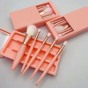 Portable Travel Makeup Brushes Set with Mirror Soft Wood Handle Hair Powder and <b>Eye</b> <b>Shadow</b> Brushes Factory Price Makeup Tool - Product Image 6