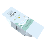Boîte d'emballage personnalisée en papier coton doux et épais pour serviettes hygiéniques et couches pour femmes