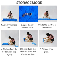 Matelas de camping gonflable double en TPU avec pompe à pied et oreiller, lit d'air portable et imperméable pour la randonnée