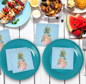 Serviettes de table <span class=keywords><strong>WELLPAPER</strong></span> en papier vierge 2 plis, motif ananas imprimé, style sac - Product Image 5