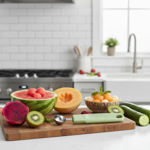 Eco-friendly Plastic Fruit and Vegetable Scooper Ecolution Line <b>Salad</b> <b>Tools</b> Packaged in Box of 200 - Product Image 3