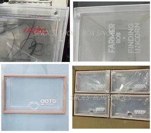 収納ボックスカスタム折りたたみ式靴箱プラスチック透明靴箱オーガナイザー - Product Image 5