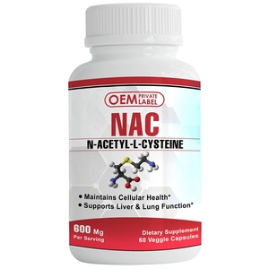 Capsules OEM n-acétyl-cystéine (<span class=keywords><strong>NAC</strong></span>) 600 Mg 60 Capsules de légumes Non-gm, Capsules sans Gluten supplément d'<span class=keywords><strong>acide</strong></span> <span class=keywords><strong>aminé</strong></span> l-cystéine - Product Image 1