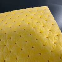 Tapis absorbants chimiques jaunes pour l'huile et les liquides, absorbent les fuites ou les déversements de liquides chimiques dangereux, 100% PP, nettoyage