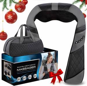 Shiatsu Massage Gun with Kneading Heat & Timing Control Functions for Neck Shoulder & Full Body Muscle Pain Relief PU Leather - Product Image 1