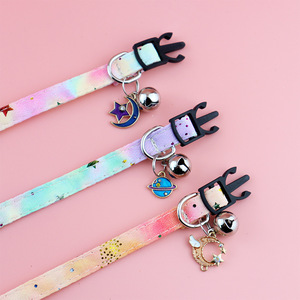 Collari per Gatti Stile Principessa all'Ingrosso, Collari per Animali Domestici con Fiocco Stampa Graffiti Luna e Stelle Colorate Stile Ombre - Product Image 5