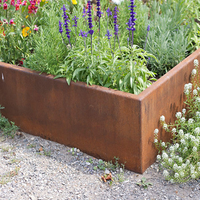Grandes jardinières surélevées et bacs à arbres en acier Corten avec anneaux d'irrigation pour légumes et fleurs domestiques - Écologiques