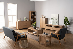 Versatile Natural Oak Colour RHODES <b>Coffee</b> <b>Table</b> Minimalist Rectangular Center <b>Table</b> <b>for</b> Casual Living Room and Apartment Decor - Product Image 5