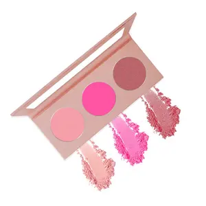 3 Hole High Pigment Blush Pressed Powder Rose Red Private Label Blush Bel Blush 4g Private Label or Paper Box Accepted 3 Years