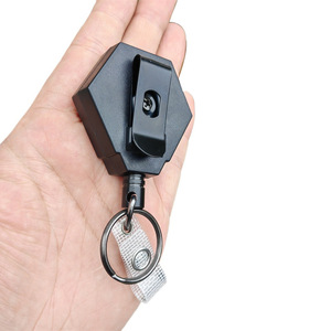 Magnetic strap with back <b>clip</b>, heavy-duty easy-pull <b>buckle</b>, retractable steel wire rope, badge with strong pull, key ring, - Product Image 5