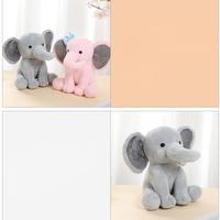 Peluche Éléphant Gris Rose avec Nœud Papillon, Grandes Oreilles, Confortable, pour Bébé, Coussin Doux, Jouet en Tissu, Noël