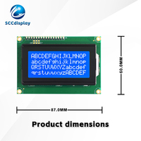 Écran LCD matriciel 16x4 SCCdisplay IIC/I2C SJXD1604A-IIC STN bleu avec rétroéclairage LED négatif et luminosité élevée