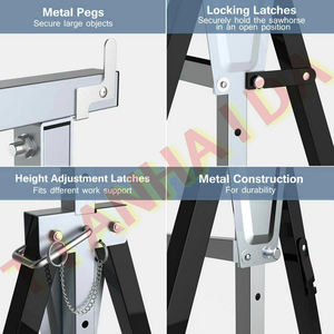 โต๊ะไม้เลื่อยสองขาทำจากเหล็กปรับความสูงได้ - Product Image 6