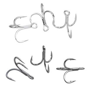 Hameçons triples robustes en acier au carbone de haute qualité pour la pêche au bar en rivière, tailles <span class=keywords><strong>8</strong></span> #   6 #   4 #   <span class=keywords><strong>2</strong></span> #   1 #   1/<span class=keywords><strong>0</strong></span> <span class=keywords><strong>2</strong></span>/<span class=keywords><strong>0</strong></span> 3/<span class=keywords><strong>0</strong></span> - Product Image 1