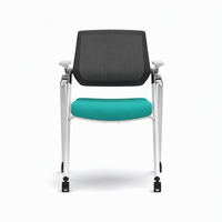 Chaise de conférence moderne en maille avec accoudoirs rabattables inclinables, chaise pliante pour la formation, idéale pour les écoles, les bureaux et les salles de réunion commerciales GS-G2401C